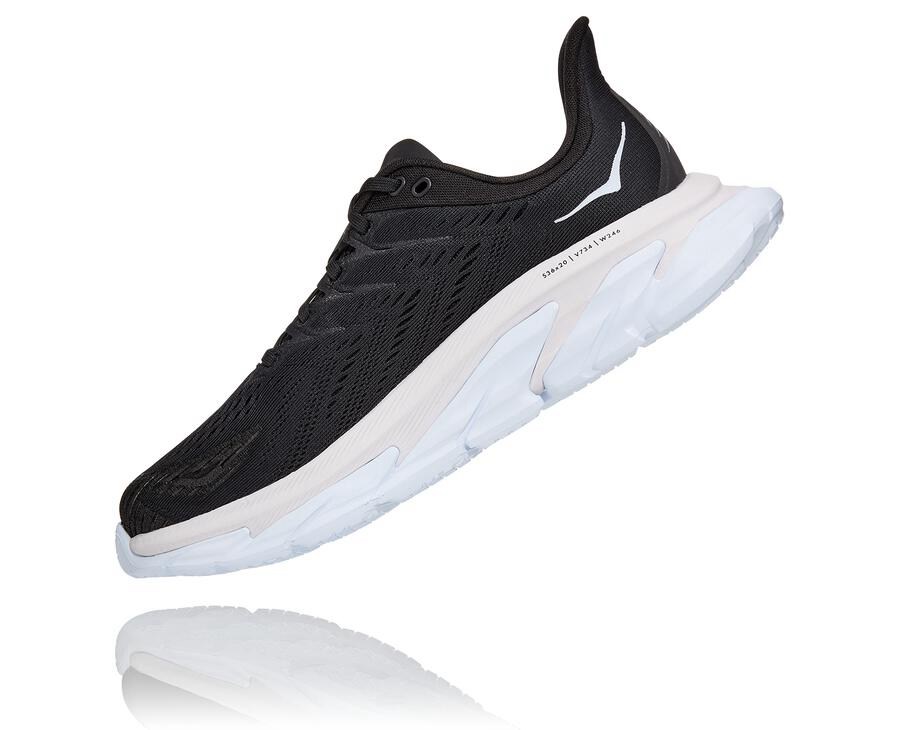 Hoka Australia One One Clifton Edge - Mens Running Shoes Black/White - TWLHC-1368